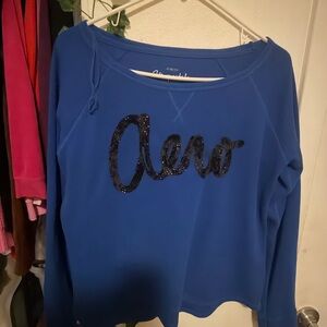 Aeropostale Royal Blue Sequin 'Aero' Logo Sweatshirt - Women's